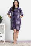 Zivame 2 Mile Fashion Knit Cotton Oversized Knee Length Loungewear Dress- Medieval Blue — thumbnail 3